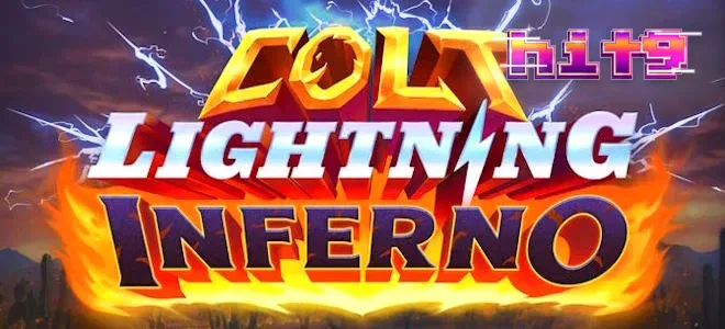 Tampilan visual slot Colt Lightning Inferno dengan efek api dan listrik